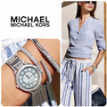  Shop Authentic Michael Kors Kerry Mother of Pearl Dial Silver Stainless Steel Strap Watch for Women - MK3395 - Luxxuri