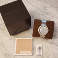  Shop Authentic Michael Kors Kerry Mother of Pearl Dial Silver Stainless Steel Strap Watch for Women - MK3395 - Luxxuri