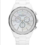  Shop Authentic Emporio Armani Ceramica Chronograph White Dial White Ceramic Strap Watch For Women - AR1456 - Luxxuri