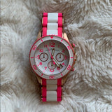  Shop Authentic Marc Jacobs Rock Chronograph White Dial Two Tone Silicone Strap Watch for Women - MBM2593 - Luxxuri