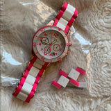  Shop Authentic Marc Jacobs Rock Chronograph White Dial Two Tone Silicone Strap Watch for Women - MBM2593 - Luxxuri