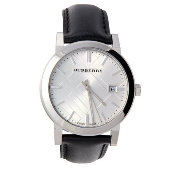  Shop Authentic Burberry The City White Dial Black Leather Strap Watch for Men - BU9008 - Luxxuri