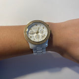  Shop Authentic Michael Kors Runway White Dial White Steel Strap Watch for Women - MK5237 - Luxxuri
