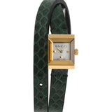  Shop Authentic Gucci G Frame Double Mother of Pearl Dial Green Leather Strap Watch For Women - YA128525 - Luxxuri