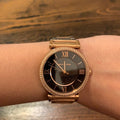 Shop Authentic Michael Kors Catlin Black Diamonds Dial Rose Gold Steel Strap Watch for Women - MK3356 - Luxxuri