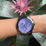  Shop Authentic Michael Kors Runway Chronograph Purple Dial Black Steel Strap Watch For Women - MK5954 - Luxxuri