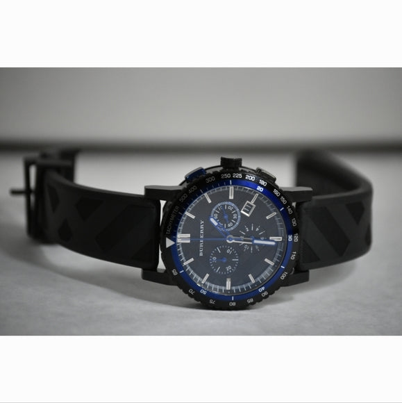  Shop Authentic Burberry The City Chronograph Black Dial Black Rubber Strap Watch For Men - BU9806 - Luxxuri