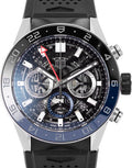  Shop Authentic Tag Heuer Carrera Automatic Chronograph Steel & Ceramic Black Dial Black Rubber Strap Watch for Men - CBG2A1Z.FT6157 - Luxxuri