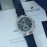  Shop Authentic Swarovski Era Journey Blue Dial Blue Leather Strap Watch for Women - 5479239 - Luxxuri