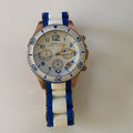 Marc Jacobs Rock Chronograph White Dial Two Tone Silicone Strap Watch for Women - MBM2594