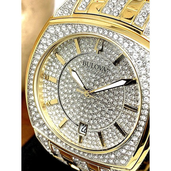  Shop Authentic Bulova Phantom Crystal Silver Dial Two Tone Steel Strap Watch for Men - 98B323 - Luxxuri