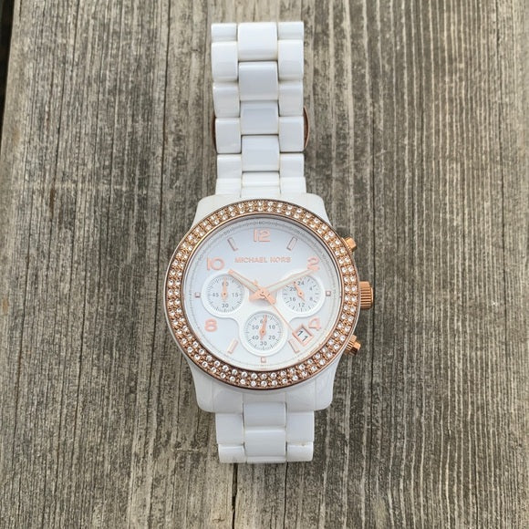  Shop Authentic Michael Kors Ceramic White Dial White Steel Strap Watch for Women - MK5269 - Luxxuri