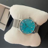  Shop Authentic Gucci G-Timeless Turquiose Mother of Pearl Dial Silver Mesh Bracelet Watch For Women - YA1264039 - Luxxuri