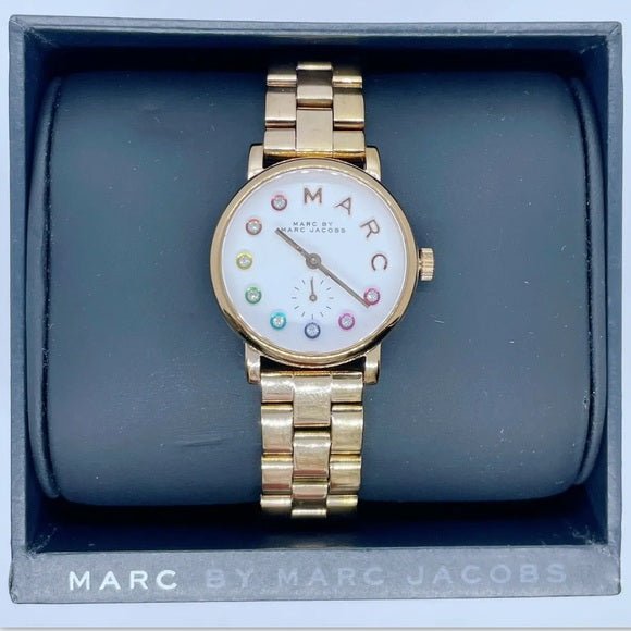  Shop Authentic Marc Jacobs Baker White Dial Gold Steel Strap Watch for Women - MBM3440 - Luxxuri