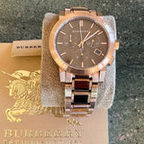  Shop Authentic Burberry The City Grey Dial Rose Gold Steel Strap Unisex Watch - BU9754 - Luxxuri