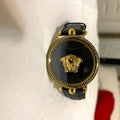  Shop Authentic Versace Palazzo Empire Black Dial Black Leather Strap Watch for Women - VCO020017 - Luxxuri