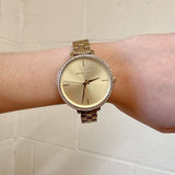  Shop Authentic Michael Kors Charley Three-Hand Quartz Gold Dial Gold Steel Strap Watch for Women - MK4399 - Luxxuri