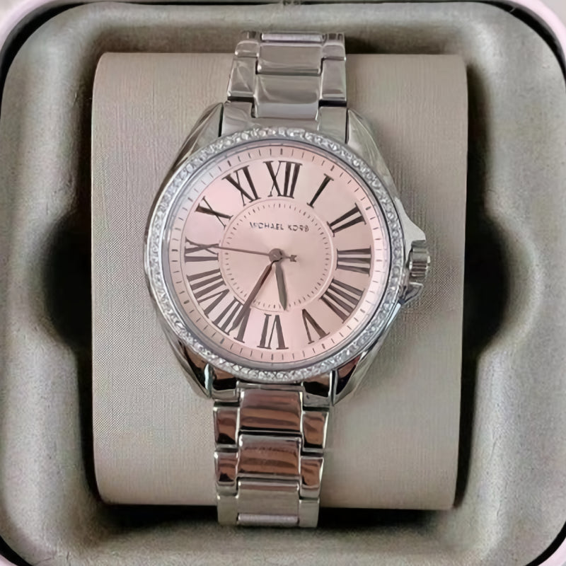  Shop Authentic Michael Kors Kacie Three Hand Pink Dial Silver Steel Strap Watch for Women - MK6929 - Luxxuri