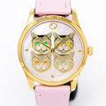  Shop Authentic Gucci G Timeless Quartz Mother of Pearl Dial Pink Leather Strap Watch For Women -  YA1264132 - Luxxuri