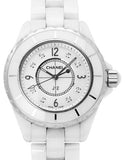  Shop Authentic Chanel J12 Diamonds Quartz Ceramic White Dial White Steel Strap Watch for Women - J12 H2422 - Luxxuri