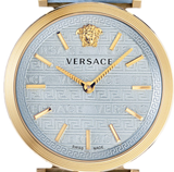  Shop Authentic Versace V-Twist Blue Dial Blue Leather Strap Watch for Women - VELS00319 - Luxxuri