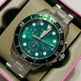  Shop Authentic Fossil FB-03 Chronograph Green Dial Silver Steel Strap Watch for Men - FS5726 - Luxxuri