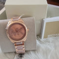  Shop Authentic Michael Kors Janelle Three Hand Rose Gold Dial Two Tone Steel Strap Watch For Women - MK7135 - Luxxuri