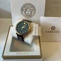  Shop Authentic Versace V-Circle Quartz Black Dial Brown Leather Strap Watch for Men - VEBQ01619 - Luxxuri
