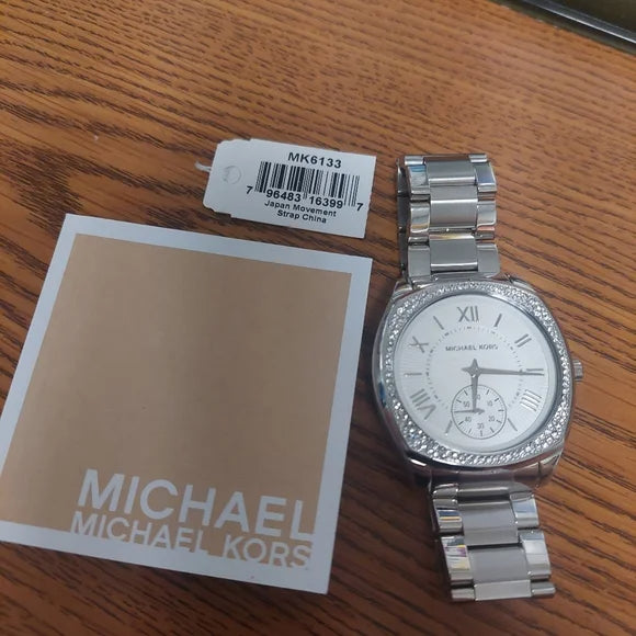  Shop Authentic Michael Kors Bryn Quartz Silver Dial Silver Steel Strap Watch For Women - MK6133 - Luxxuri