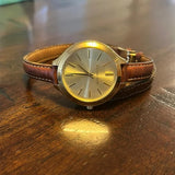  Shop Authentic Michael Kors Runway Gold Dial Brown Leather Strap Watch For Women - MK2256 - Luxxuri