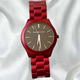 Shop Authentic Michael Kors Slim Runway Quartz Black Dial Red Steel Strap Watch for Men - MK8712 - Luxxuri