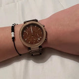  Shop Authentic Michael Kors Parker Chronograph Brown Dial Brown Steel Strap Watch For Women - MK5578 - Luxxuri