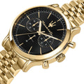  Shop Authentic Maserati Epoca Chronograph Black Dial Gold Steel Strap Watch For Men - R8873618023 - Luxxuri