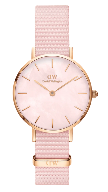  Shop Authentic Daniel Wellington Petite Mother of Pearl Pink Dial Pink Nylon Strap Watch For Women - DW00100512 - Luxxuri