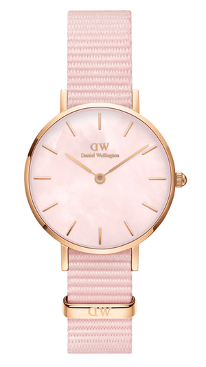  Shop Authentic Daniel Wellington Petite Mother of Pearl Pink Dial Pink Nylon Strap Watch For Women - DW00100512 - Luxxuri
