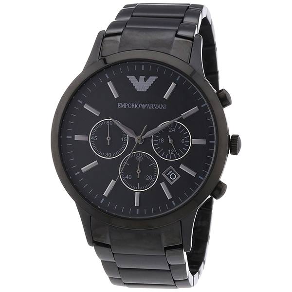  Shop Authentic Emporio Armani Classic Chronograph Black Dial Black Stainless Steel Strap Watch For Men - AR2453 - Luxxuri