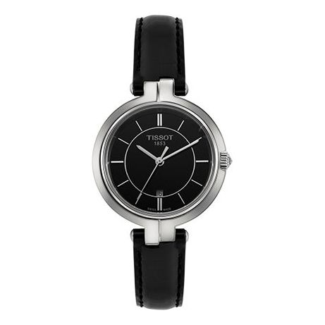  Shop Authentic Tissot T Lady Flamingo Black Dial Black Leather Strap Watch For Women - T094.210.16.051.00 - Luxxuri