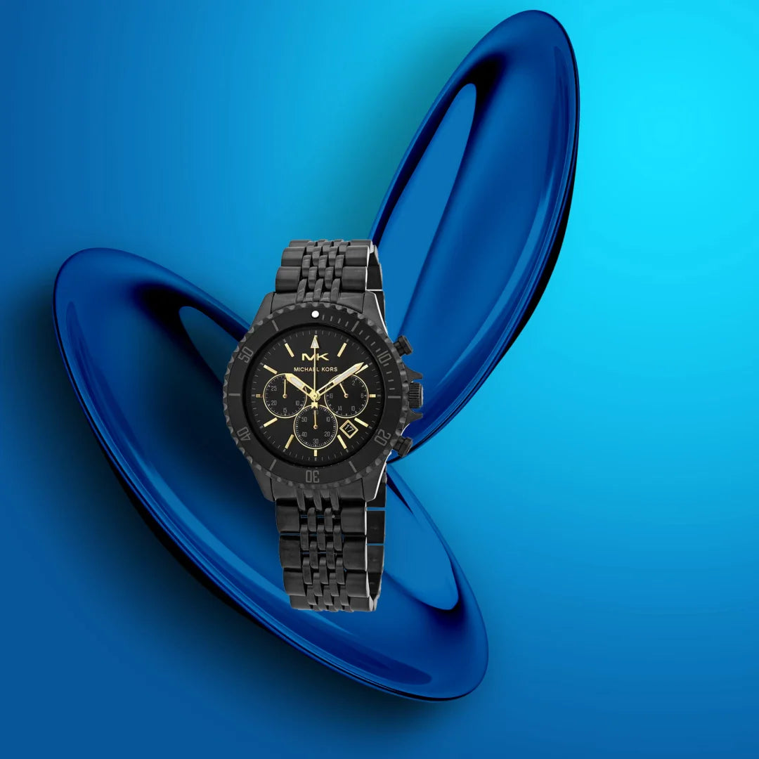  Shop Authentic Michael Kors Bayville Chronograph Black Dial Black Steel Strap Watch For Men - MK8750 - Luxxuri