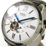  Shop Authentic Fossil Townsman Automatic Chronograph White Dial Blue Leather Strap Watch for Men - ME3167 - Luxxuri