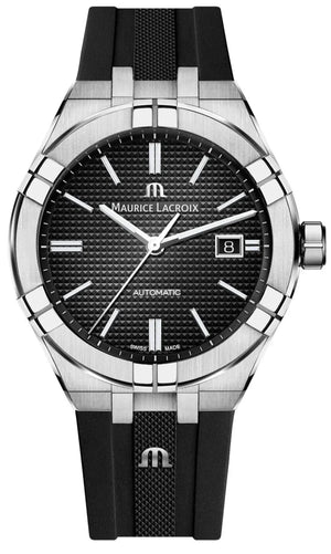  Shop Authentic Maurice Lacroix Aikon Automatic Black Dial Black Rubber Strap Watch For Men - AI6008-SS000-330-2 - Luxxuri