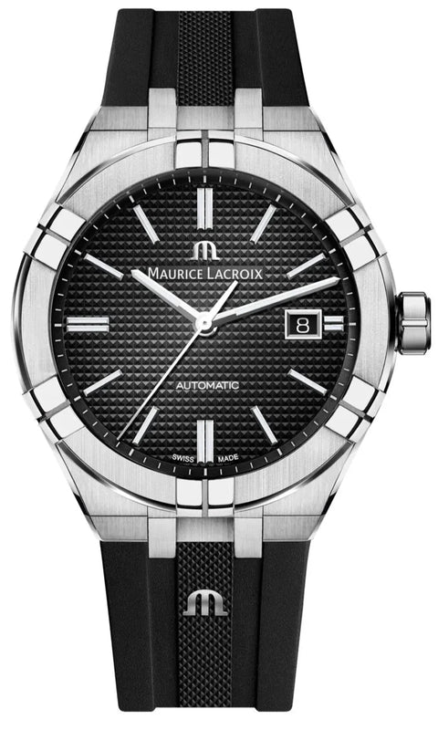  Shop Authentic Maurice Lacroix Aikon Automatic Black Dial Black Rubber Strap Watch For Men - AI6008-SS000-330-2 - Luxxuri