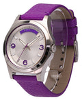  Shop Authentic Marc Jacobs Baby Dave Silver Dial Purple Leather Strap Watch for Women - MBM1262 - Luxxuri