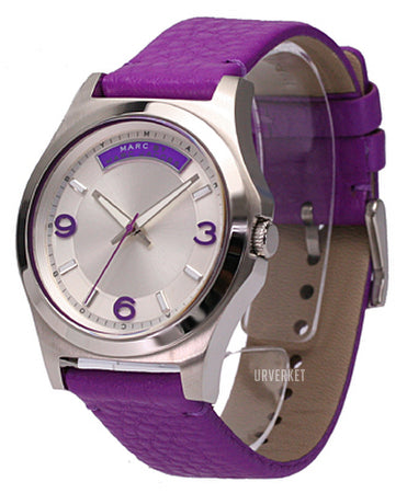  Shop Authentic Marc Jacobs Baby Dave Silver Dial Purple Leather Strap Watch for Women - MBM1262 - Luxxuri