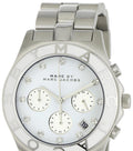 Marc Jacobs Blade Chronograph White Dial Silver Steel Strap Watch for Women - MBM3080