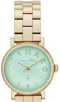  Shop Authentic Marc Jacobs Baker Mint Green Dial Gold Steel Strap Watch for Women - MBM3284 - Luxxuri