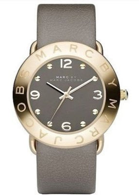  Shop Authentic Marc Jacobs Amy Grey Dial Grey Leather Strap Watch for Women - MBM1153 - Luxxuri
