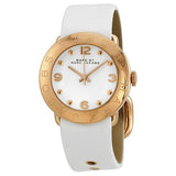  Shop Authentic Marc Jacobs Amy White Dial White Leather Strap Watch for Women - MBM1180 - Luxxuri