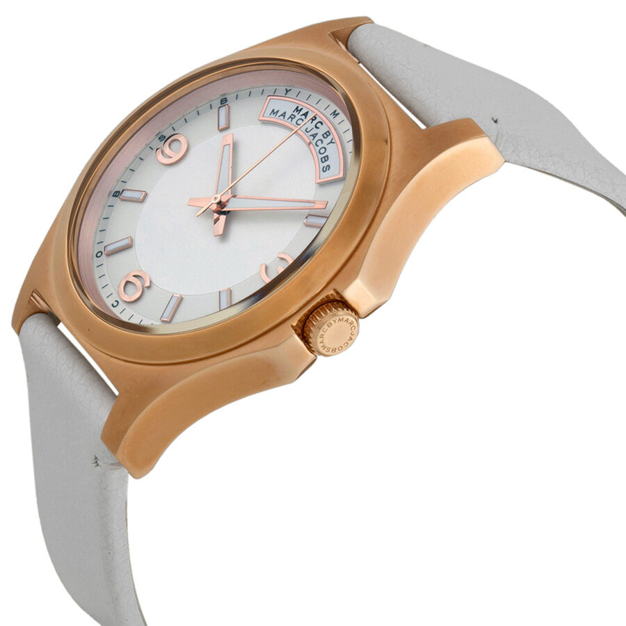  Shop Authentic Marc Jacobs Baby Dave White Dial White Leather Strap Watch for Women - MBM1260 - Luxxuri