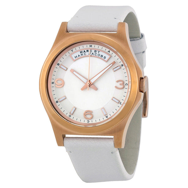 Marc Jacobs Baby Dave White Dial White Leather Strap Watch for Women - MBM1260