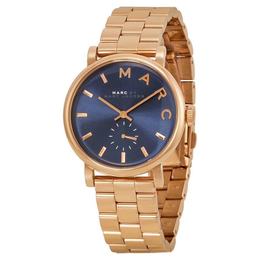  Shop Authentic Marc Jacobs Baker Blue Dial Rose Gold Steel Strap Watch for Women - MBM3330 - Luxxuri